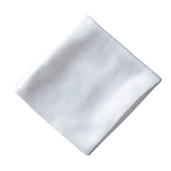 White napkin top view isolated on transparent background