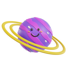 Saturn, A cute pink cartoon star - 3D © KUA g Gear