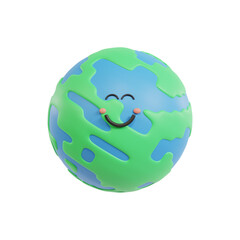 Smiling cartoon Green Earth Global - 3D