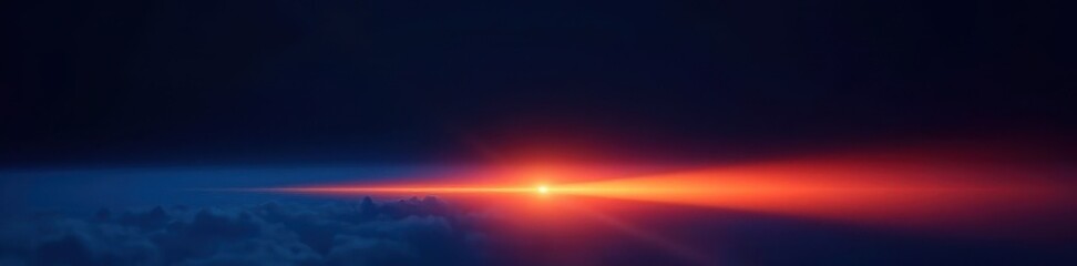 Naklejka premium Deep blue gradient fades to black, vibrant orange glow emanates from bottom , orange, fantasy, graphics