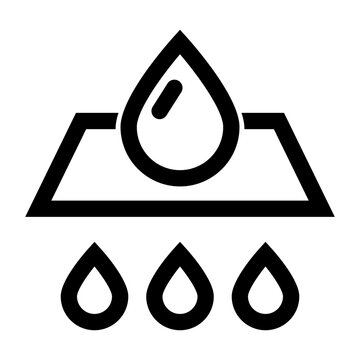 vector icon featuring a droplet above land with three water drops below symbolizing groundwater natural water filtration and sustainability.