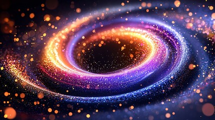 Colorful swirling energy vortex, cosmic background, abstract art, design element