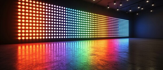 Colorful LED wall, studio, reflection, event