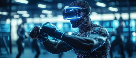 Innovative Interactive Fitness Experience in a Futuristic Gym Setting with Engaged Participants