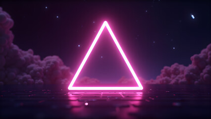 Neon Triangle Portal to a Cloud Filled Galaxy
