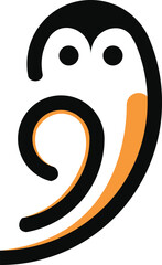 Owl vector logo with unified line design, minimalist and modern. Symbol of intelligence, insight and creativity, suitable for branding in education, technology and business.