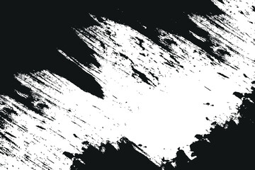 Black and white grunge background, abstract paint brush strokes, distressed texture, artistic ink splash.