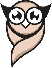 Owl vector logo with unified line design, minimalist and modern. Symbol of intelligence, insight and creativity, suitable for branding in education, technology and business.