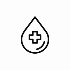 Water drop medical icon vector sign