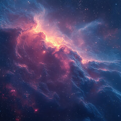 Fototapeta premium Cosmic wonders nebula phenomena outer space digital art galactic environment wide-angle view astrophysics concept