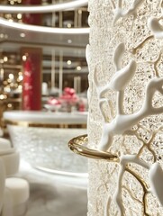 Obraz premium Exquisite interior artwork with a golden handle in blurred environment