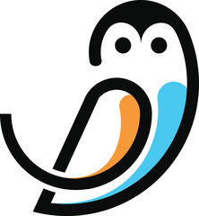 Owl vector logo with unified line design, minimalist and modern. Symbol of intelligence, insight and creativity, suitable for branding in education, technology and business.