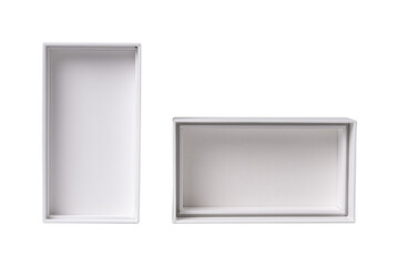 White gift box isolated on transparent background.