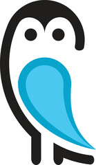 Owl vector logo with unified line design, minimalist and modern. Symbol of intelligence, insight and creativity, suitable for branding in education, technology and business.