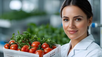 High Tech Food Lab with Glowing Holographic Nutrition Analysis and AI Driven Culinary Innovation Scientists Developing Futuristic Molecular Cuisine in a Modern Forward Thinking Laboratory Setting