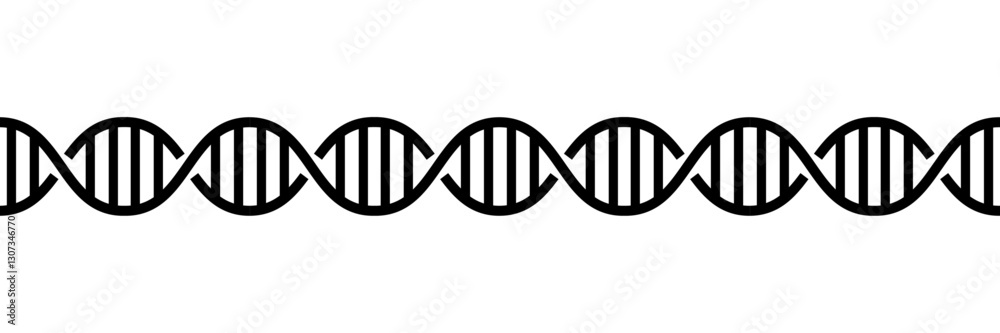 Poster dna molecule double helix pattern brush isolated on transparent background.