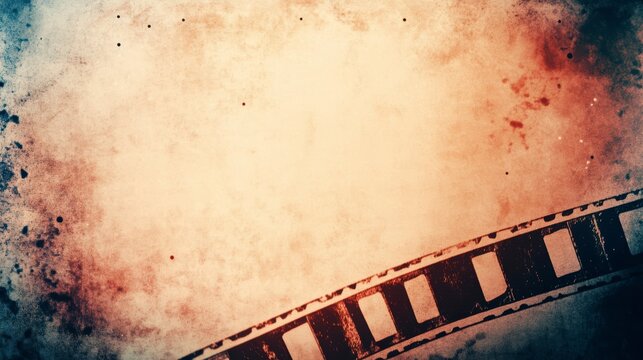 Vintage film strip on textured background. Possible use Background for film, movie, or retro themed design