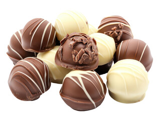 Isolated Heap of Chocolate Truffles