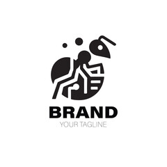 Ant Logo. Ant Logo Design. Ant Logo Brand. Ant Logo Vector Design Isolated on White Background