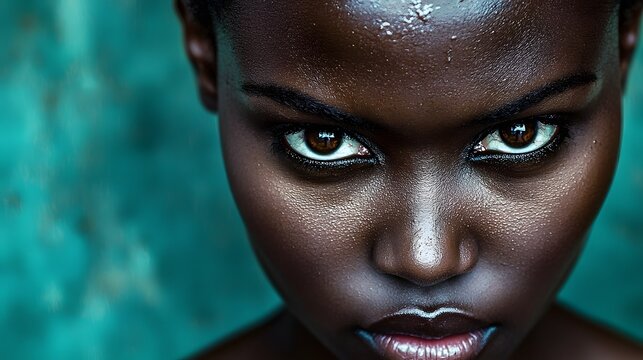 Close up Portrait of a Confident and Determined Woman in a Leadership Role Her Intense Gaze and Poised Presence Conveying a Sense of Empowerment and Authority