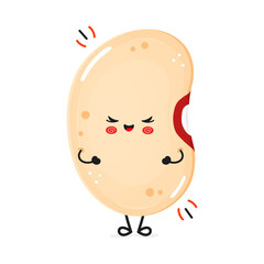 Laughing Kidney Bean enjoys healthy life. Cheerful Legume character