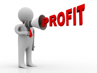 3d rendering Business Profit concept