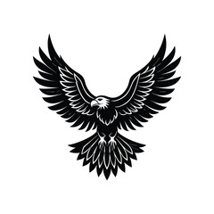 Obraz premium Flying Eagle Detailed Vector Silhouette Design | Eagle Vector 