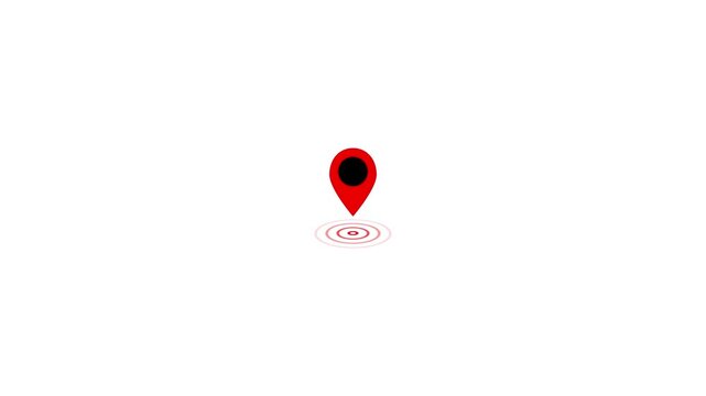 Location indicator and location icon animation.map pin animation concept. GPS location pointer animation icon. location icon.