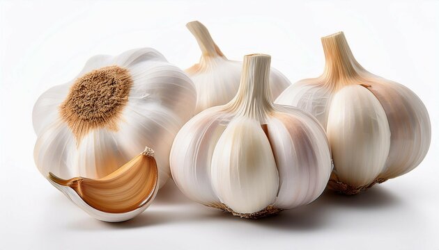 garlic on white background