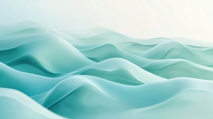 Obraz premium Smooth abstract turquoise flowing waves of a gentle gradient