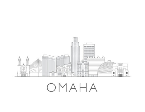 Omaha, Nebraska skyline cityscape vector illustration