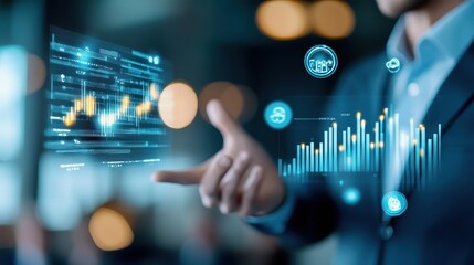 Fototapeta premium Dynamic Business Presentation With Interactive Data