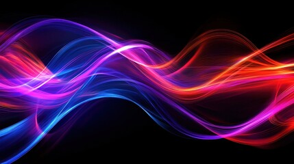 Obraz premium Abstract digital artwork depicting flowing light waves of various vibrant colors