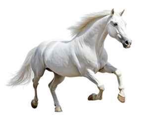 Isolated Graceful White Horse