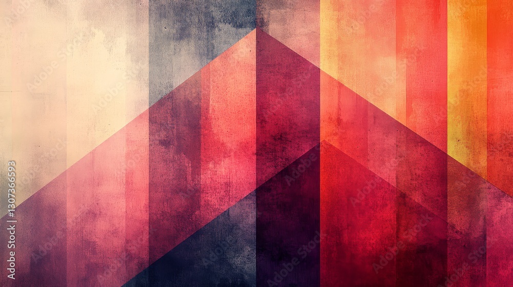Wall mural abstract artistic image featuring geometric shapes and gradient color shifts