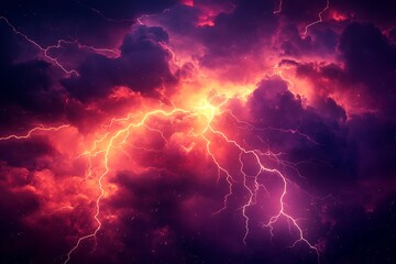 Fiery Lightning Storm Clouds