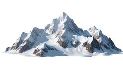 Snow-Capped Mountain with Rugged Peaks and Clear Blue Skies