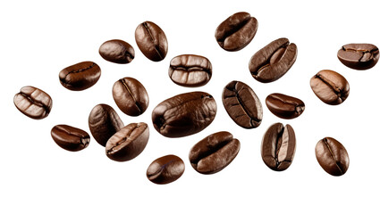 Freshly Roasted Coffee Beans on Isolated White Background