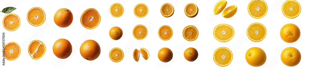Poster A juicy orange stands alone on a white background in this image, which includes a clipping path and maintains sharpness throughout