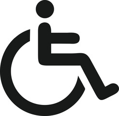 Simple black and white wheelchair accessibility icon