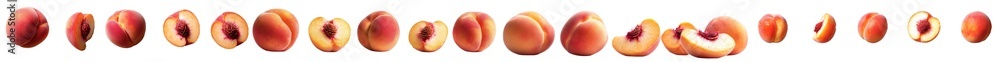 Poster Peach collection includes a set isolated on white, a detailed peach macro, and is supplied with a clipping path for editing purposes
