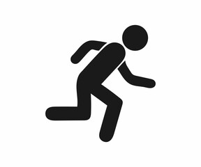 Simple black silhouette of a person running.