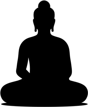 silhouette of a lord Buddha in meditation position