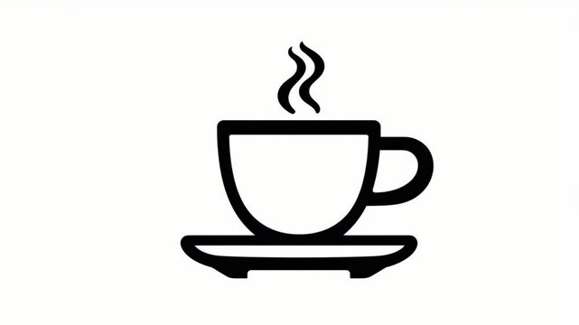 stylish animated coffee cup icon transparent background designed modern UI mobile web applications smooth motion graphics