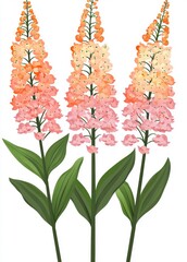 An abstract lily of the valley flower with colorful geometric patterns, designed in Nordic folk style