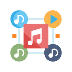 Music And Multimedia Icon Vector Illustration