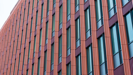 Modern building facade with geometric architectural design