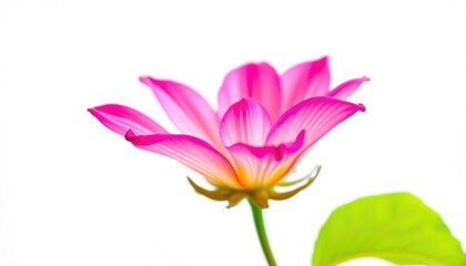 Fototapeta premium A single vibrant bloom, petals unfurled, isolated against a pure white backdrop, detail, high resolution