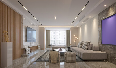 3d render living room