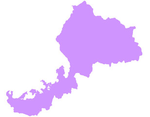 福井県　地図　紫　イラスト